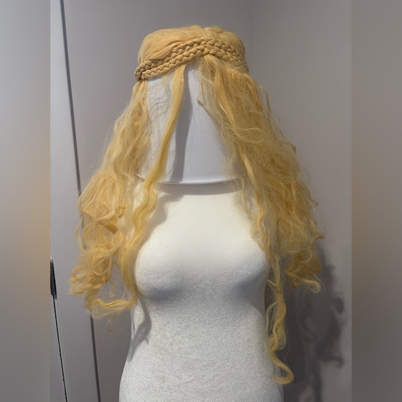 Long Blonde Braided Halloween Wig – Costume Hairpiece - Picture 1 of 5